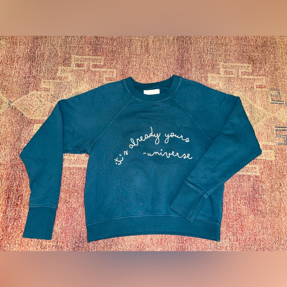 Spiritual Gangster It’s already yours embroidered crewneck cotton sweatshirt  sm
